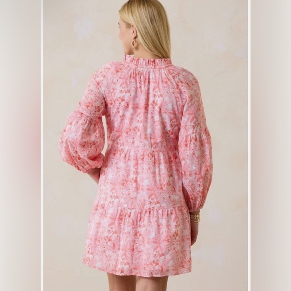 Tommy Bahama Petit Palma Balloon Sleeve Short Dress Paradise Pink Small NWT NEW - Picture 3 of 14